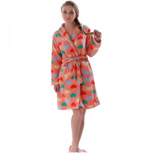 Frauen gedruckt Fleece Robe Adult Pyjama