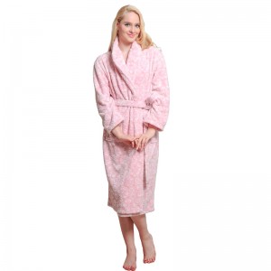 Erwachsener Ausschnitt-Vlies-Roben-Frauen-Pyjama-Herbst-Winter-Bademäntel