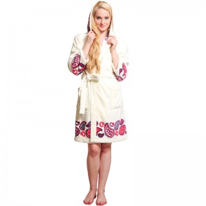 Frauen Position Printed Robes Flanell Fleece Pyjamas Frauen Kapuzenpyjamas