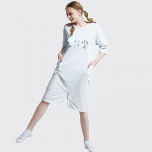 Frauen Onesie gedruckt Baumwolle Jersey Stickerei Pyjamas Set