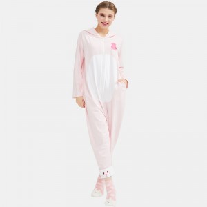Frauen Onesie Baumwolle Jersey Stickerei Pyjamas Set